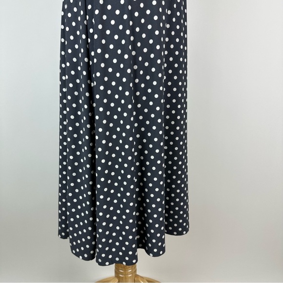 Lauren Ralph Lauren Gray White Polka Dot Jersey Dress Size 10 - Picture 5 of 10